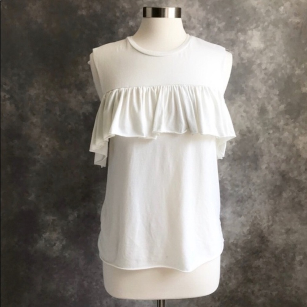 Poof ruffle shoulder casual top